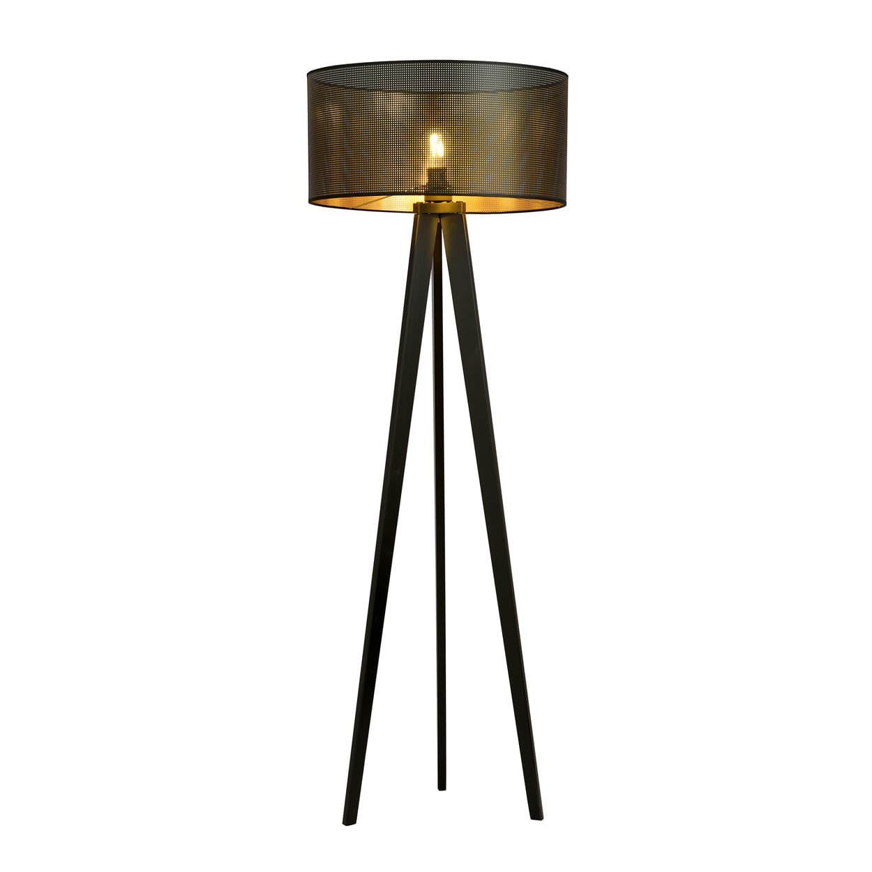 Lampa stojąca podłogowa Emibig 1xE27 60W ASTON LP1 BLACK/GOLD 1148/LP1