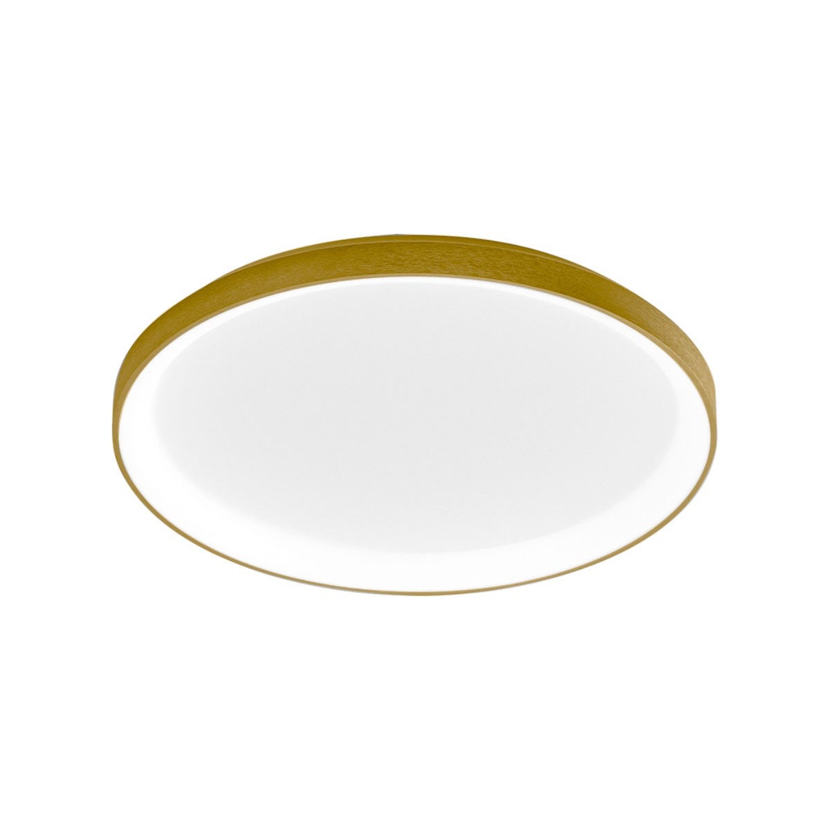 Lampa sufitowa Krizia 50W LED, 3000K, ściemnialna, rama aluminiowa w kolorze szczotkowanego złota, dyfuzor opalowo-akrylowy - Gealuce