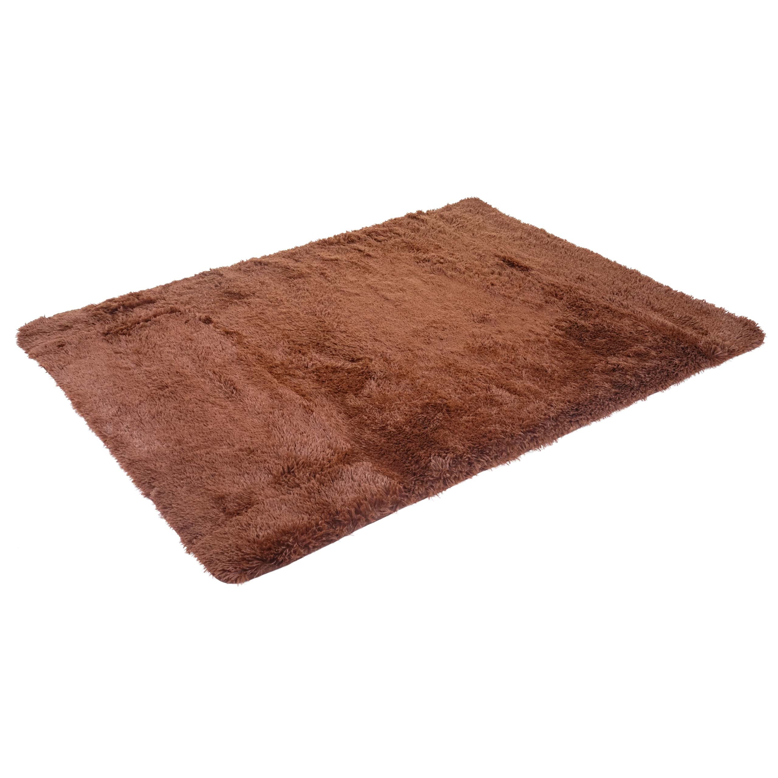 Dywan HWC-F69, dywanik typu shaggy o wysokim i długim włosiu, materiał/tkanina, puszysty i miękki, 230 x 160 cm ~ ciemnobrązowy