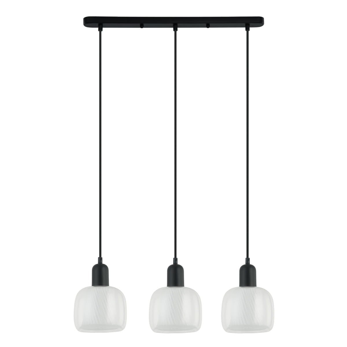 Lampa wisząca Lamezia czarno-biała 3xE27x40W nowoczesna wym: 96 x 60 x 20 cm szkło Italux