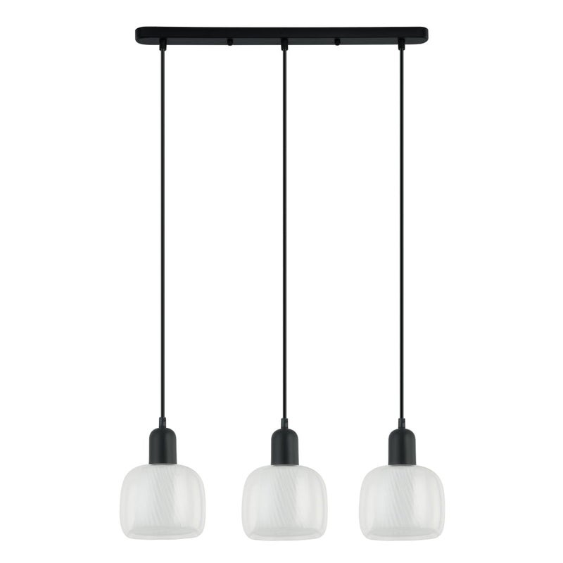 Lampa wisząca Lamezia czarno-biała 3xE27x40W nowoczesna wym: 96 x 60 x 20 cm szkło Italux