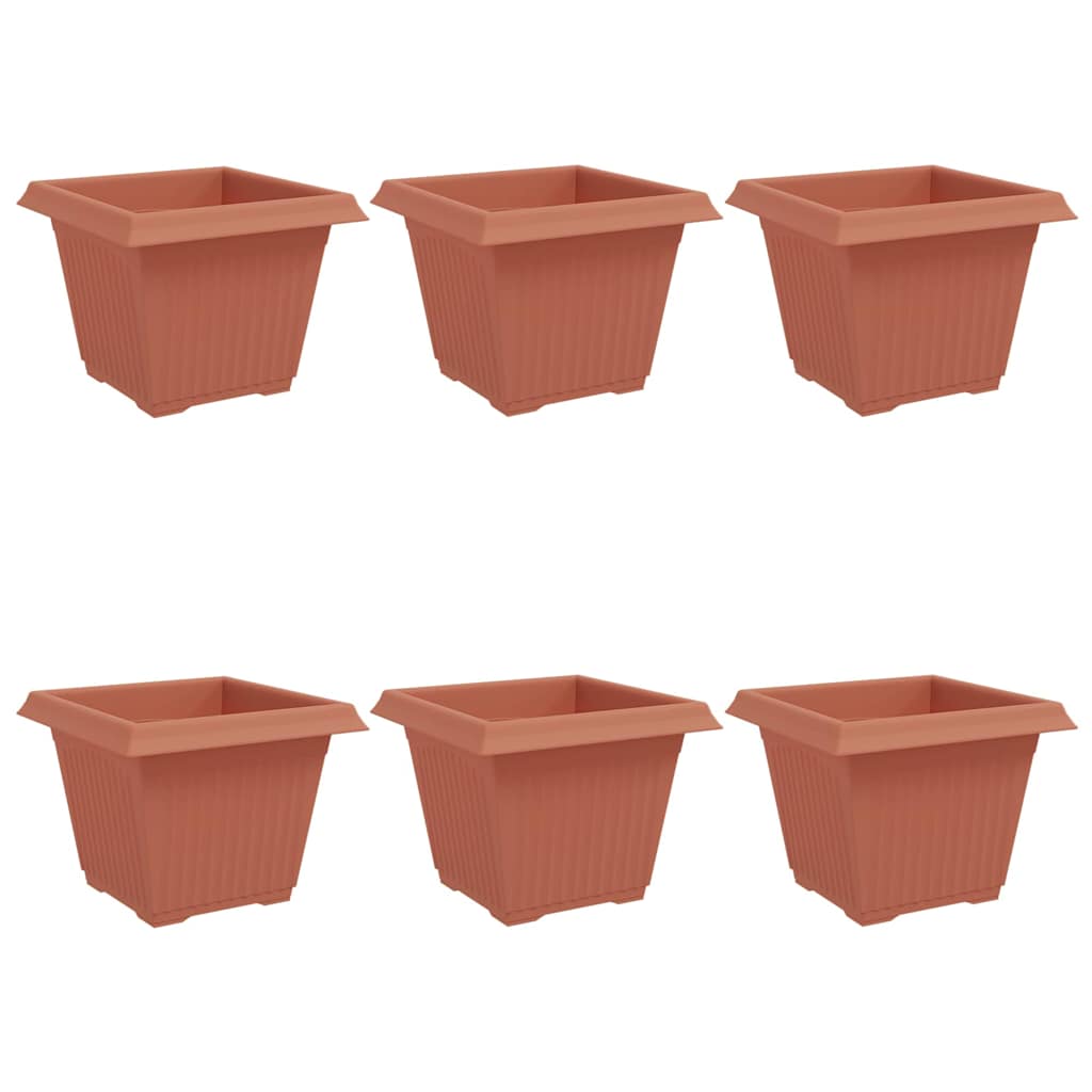 Kwadratowa doniczka na kwiaty 6 pcs Czerwony ceglasty