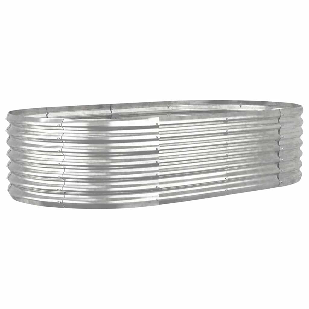 Donica Ogrodowa Metalowa Srebrna Owalna ze Stali Ocynkowanej na Warzywa