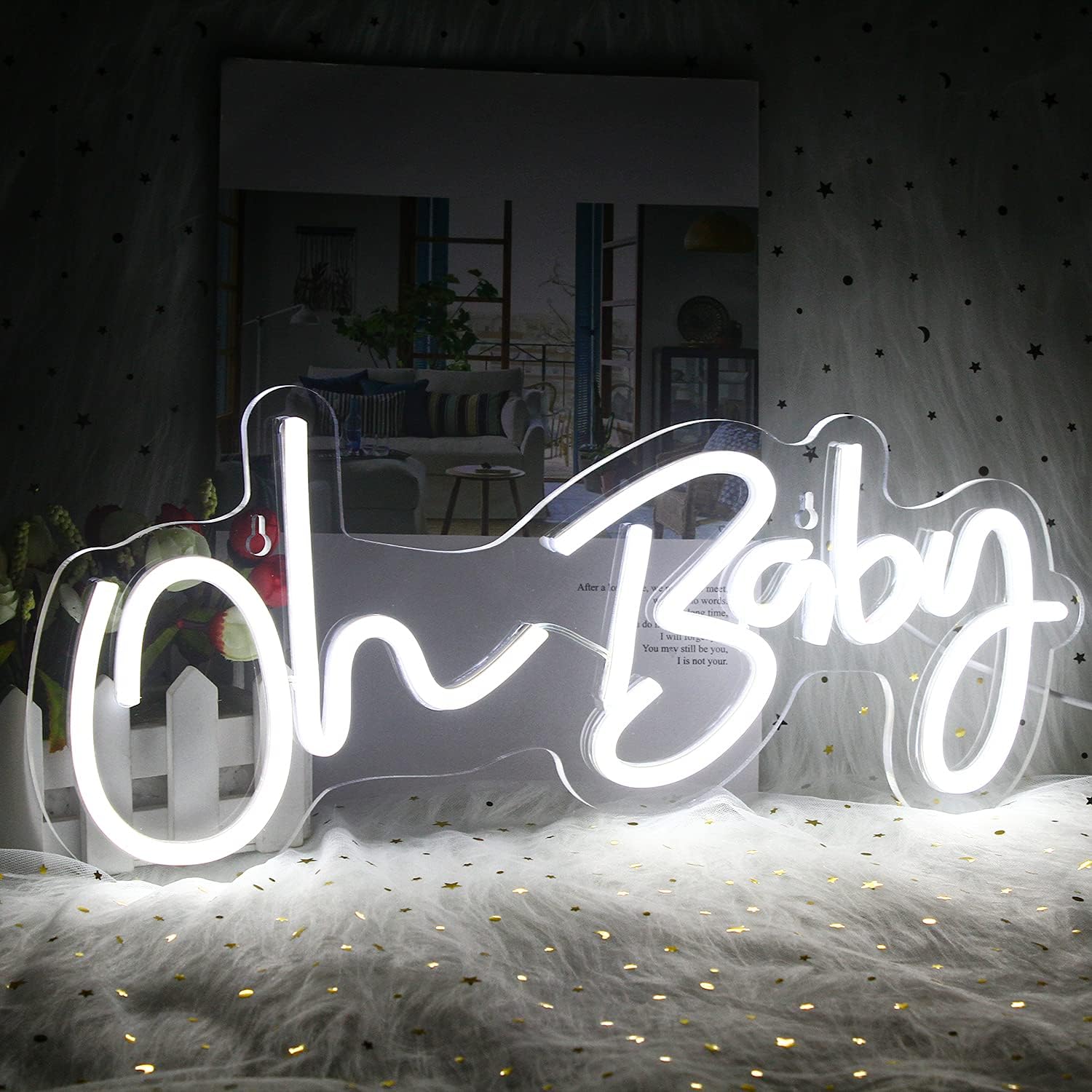 Baby Neonowy Znak Biały Led Neonowa Lampa Ścienna Znaki Litera Neony Sypialni Akrylowe USB Neonowe Znaki Sztuka Ścienna Baru Sklepu Imprezy Weselnej