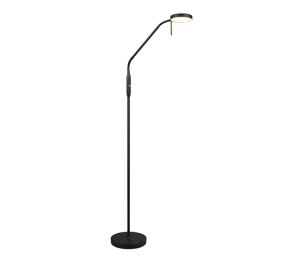 Lampa stojąca podłogowa nowoczesna czarna elastyczne ramię do czytania akumulator do salonu sypialni 160 cm zmienna barwa LED 3W MORENO RL