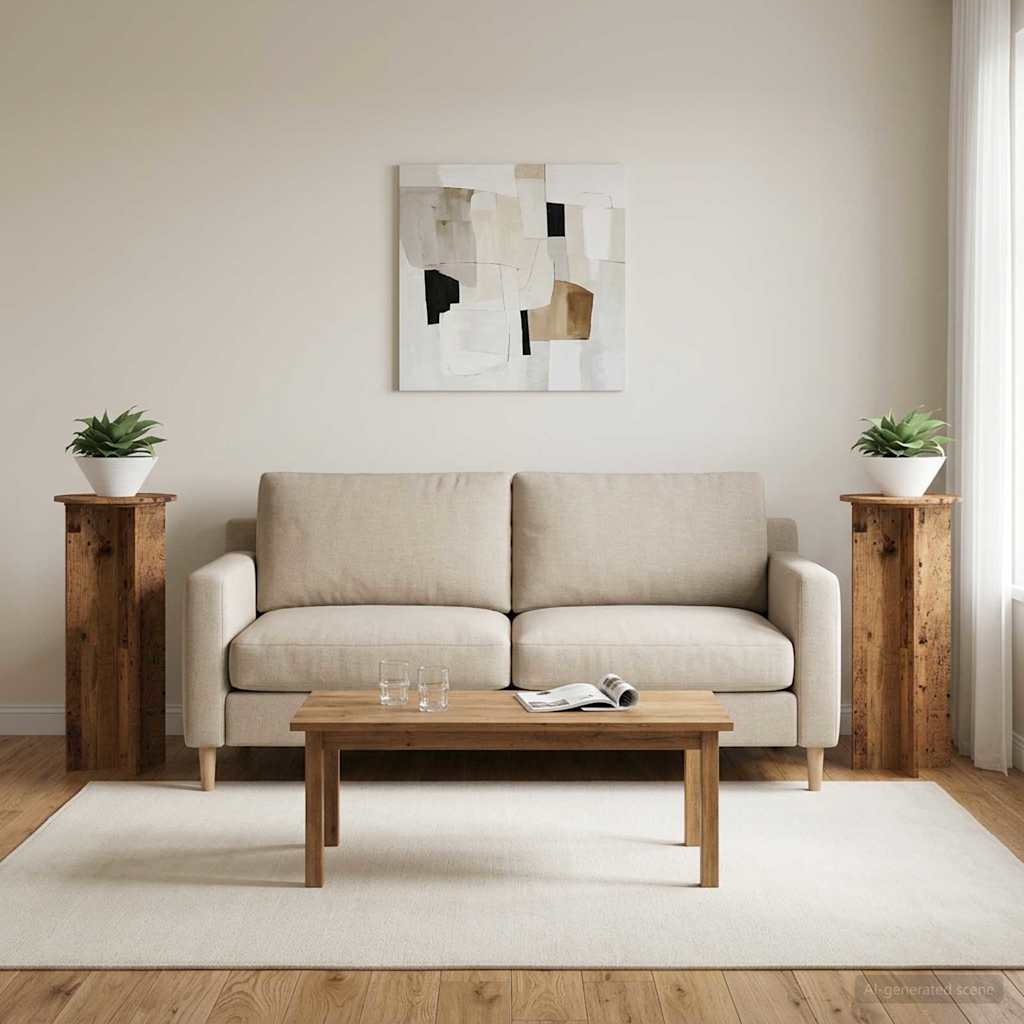 Stojak na rośliny 2 pcs Stare drewno Ø40 x 100 cm vidaXL