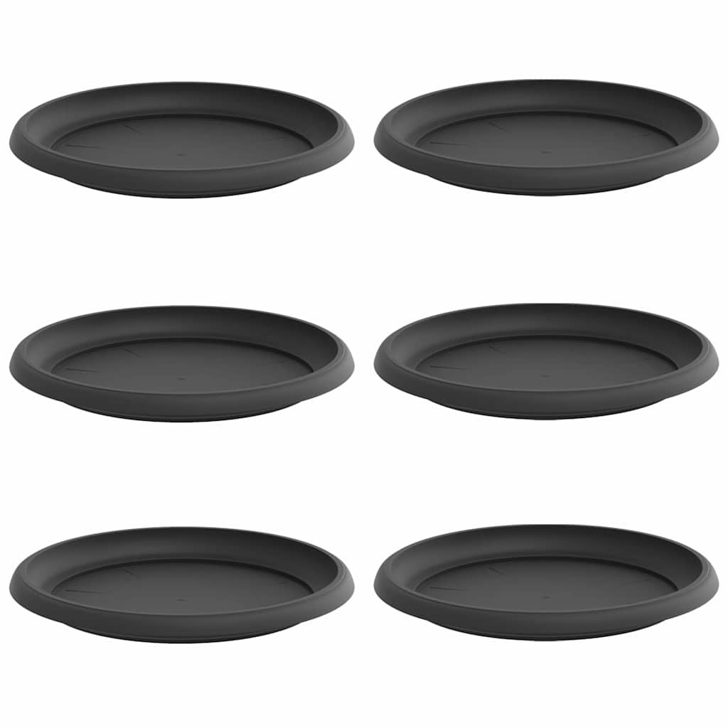 Okrągły Talerzyk Kwiatowy 6 pcs Czarny Ø 14 x 2 cm