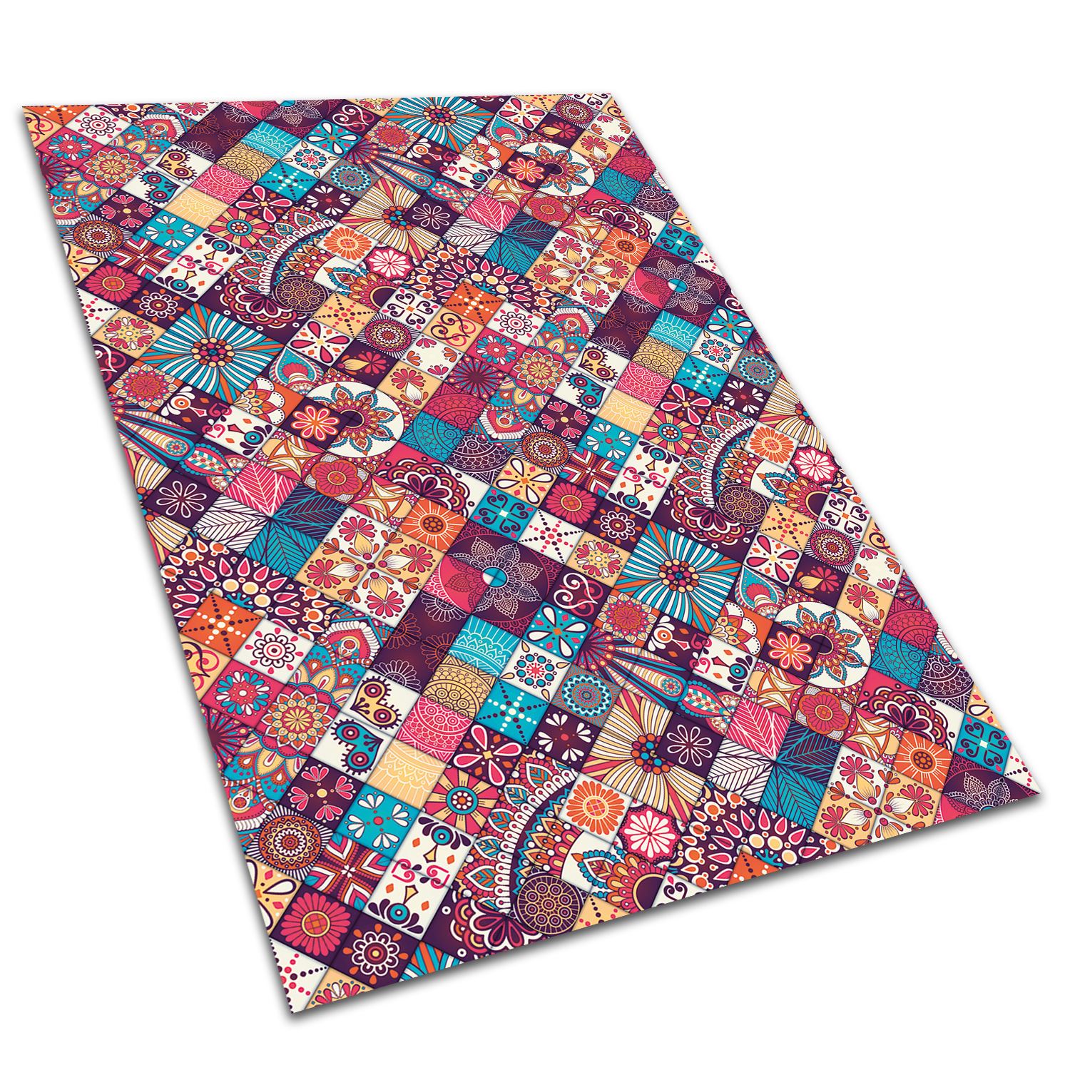 Dywan winylowy kolorowa mozaika dekoracyjna mata winylowa do pokoju modny wzór 120x80 cm – Tulup