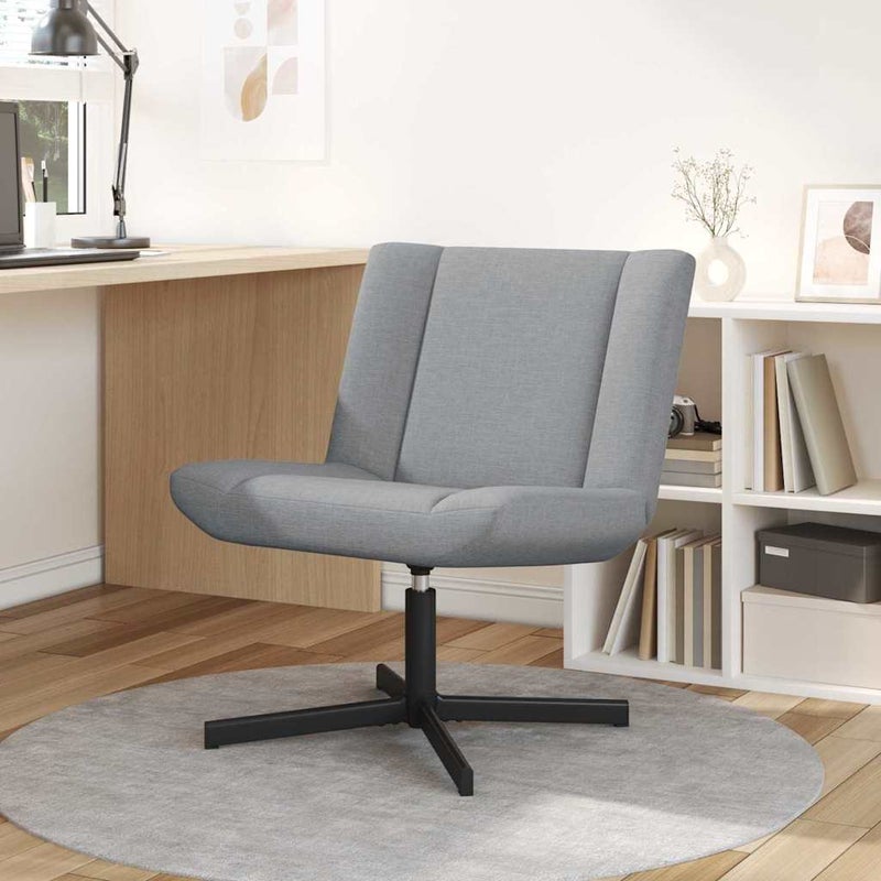 Fotel obrotowy jasnoszary 63 x 75 x 76 cm tkanina vidaXL