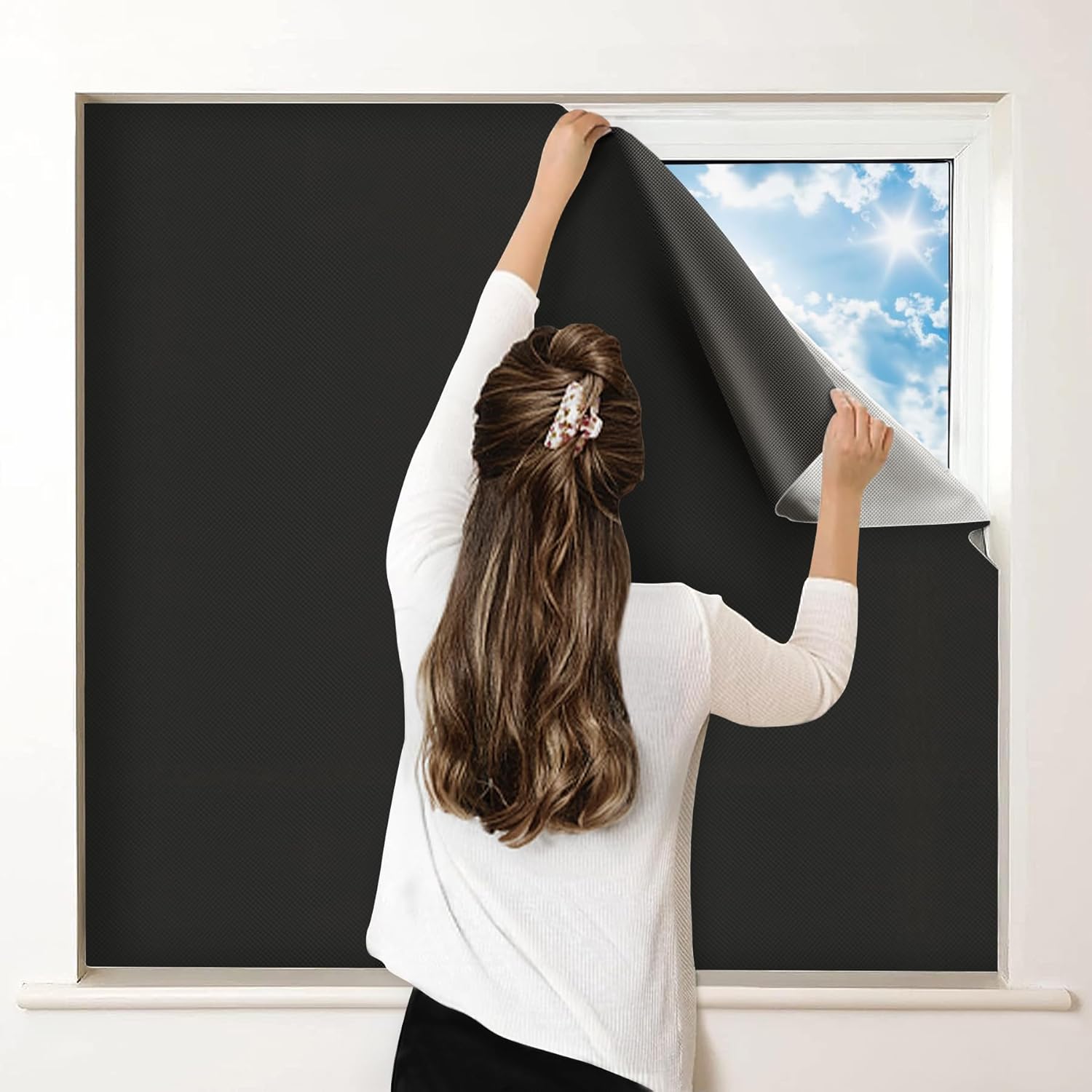 Przenośne zasłony zaciemniające, do samodzielnego montażu, bez konieczności wiercenia, odpowiednie do sypialni i kin domowych (300×145 cm)