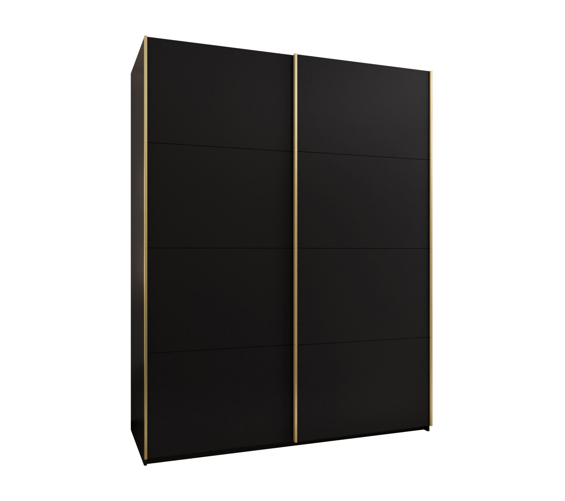 Szafa przesuwna wysoka Lux 1 200 x 64 x 245,5 cm czarny + czarny + u. złoty - Abiks Meble
