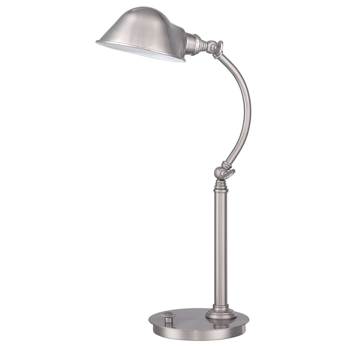 Lampa biurkowa vintage nikiel regulowana LED 7W Thompson Quoizel