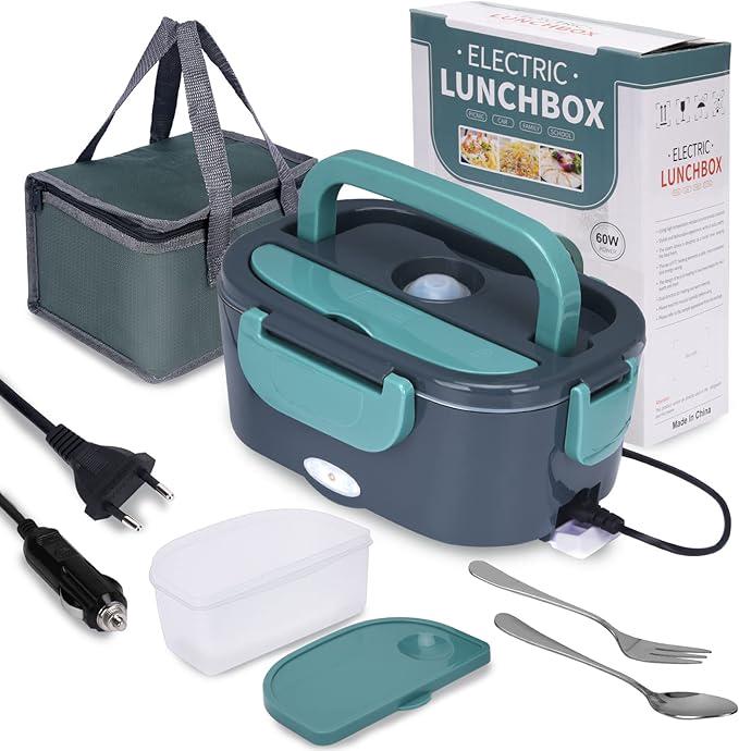 Przenośny elektryczny lunchbox 3 w 1, standard europejski (12 V/24 V/220 V), podgrzewacz do żywności o pojemności 1,5 l do samochodu, ciężarówki, domu