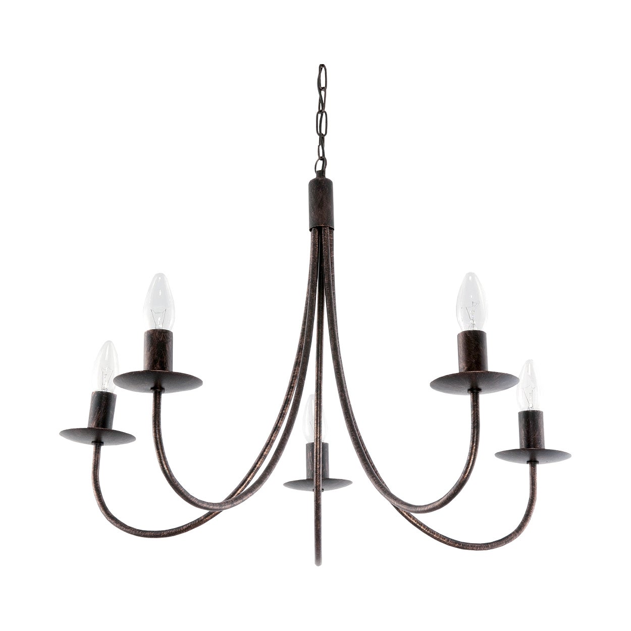 Żyrandol wiszący retro do salonu LUMEN OLD 40W 5xE14 loft postarzany 60x65cm Edylit
