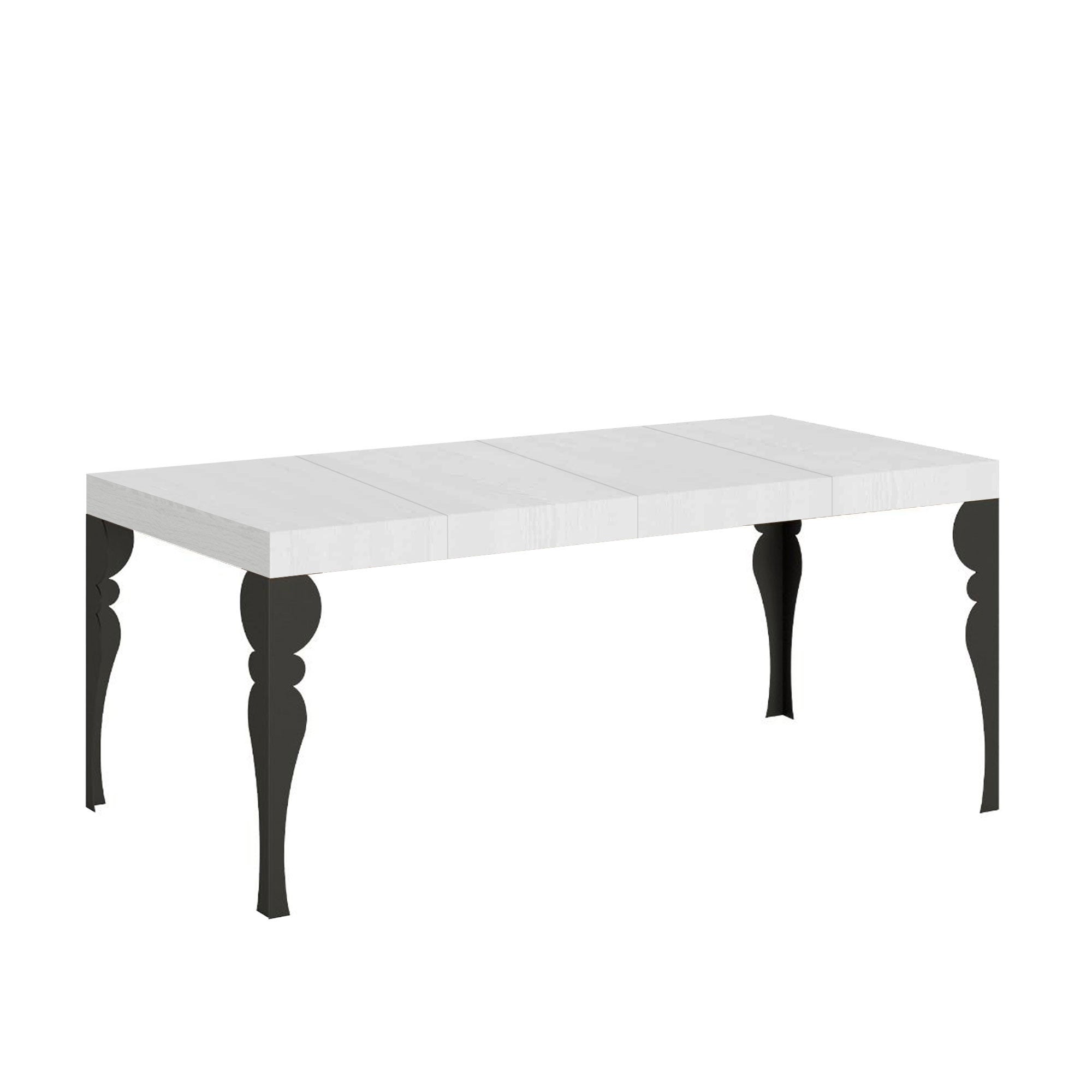 Stół rozkładany 90x90/246 cm Paxon Premium Biały Jesion Stelaż Antracyt