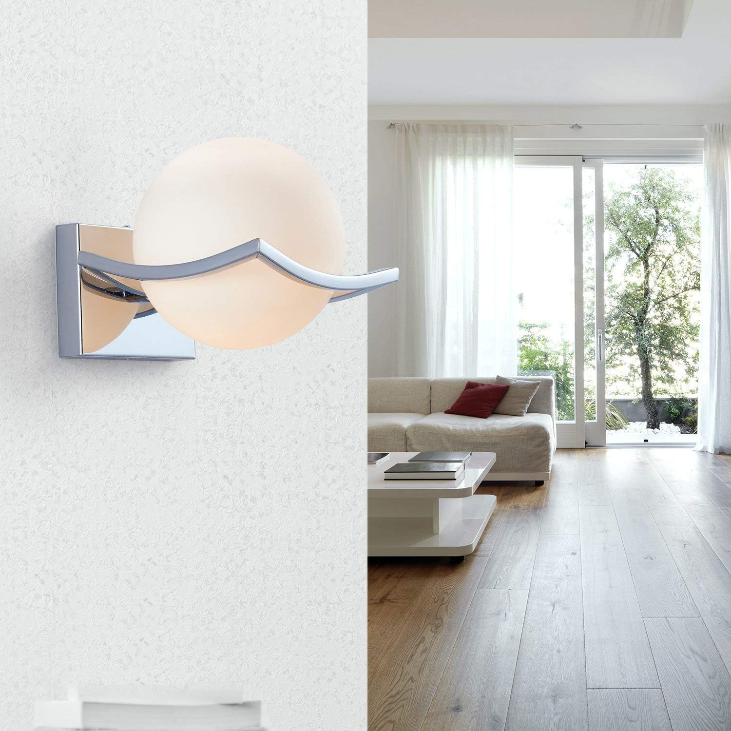Nowoczesna lampa ścienna, lampa ścienna do wnętrz, lampa ścienna E27, średnica 15 cm, do sypialni, salonu