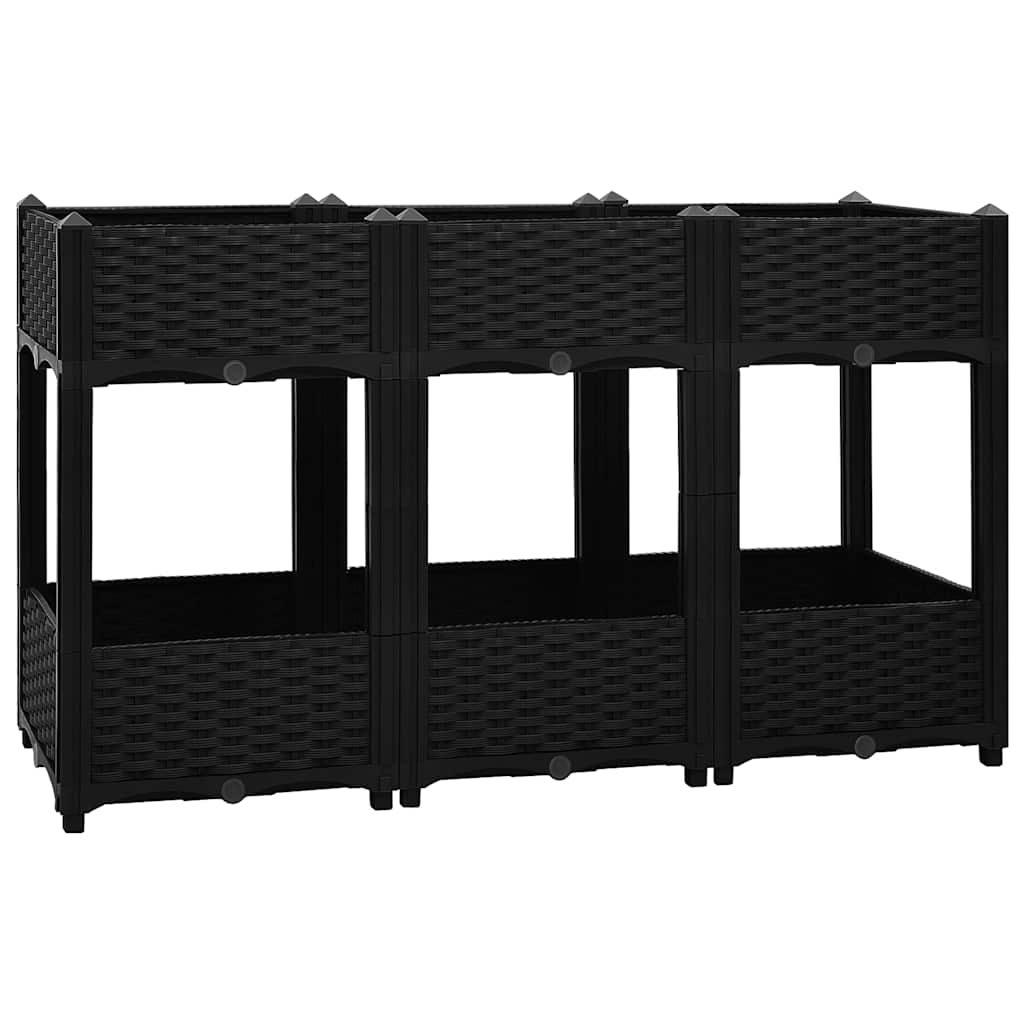 Rabata Ogrodowa na Warzywa z Polipropylenu 120x40x71 cm Czarna na Taras