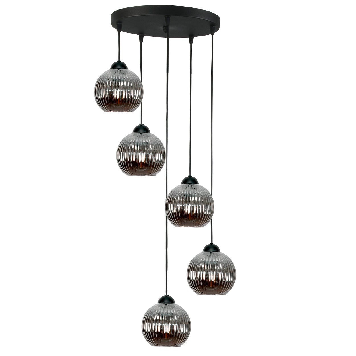 Lampa wisząca czarna do salonu 5xE27 SFERA nowoczesna 45x100cm Edylit