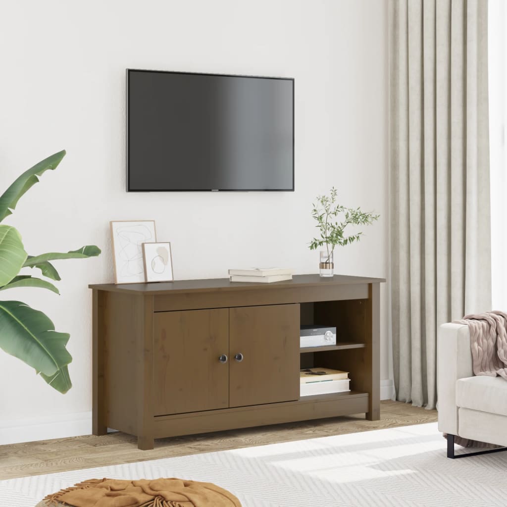 Szafka pod TV, miodowy brąz, 103x36,5x52 cm, drewno sosnowe vidaXL