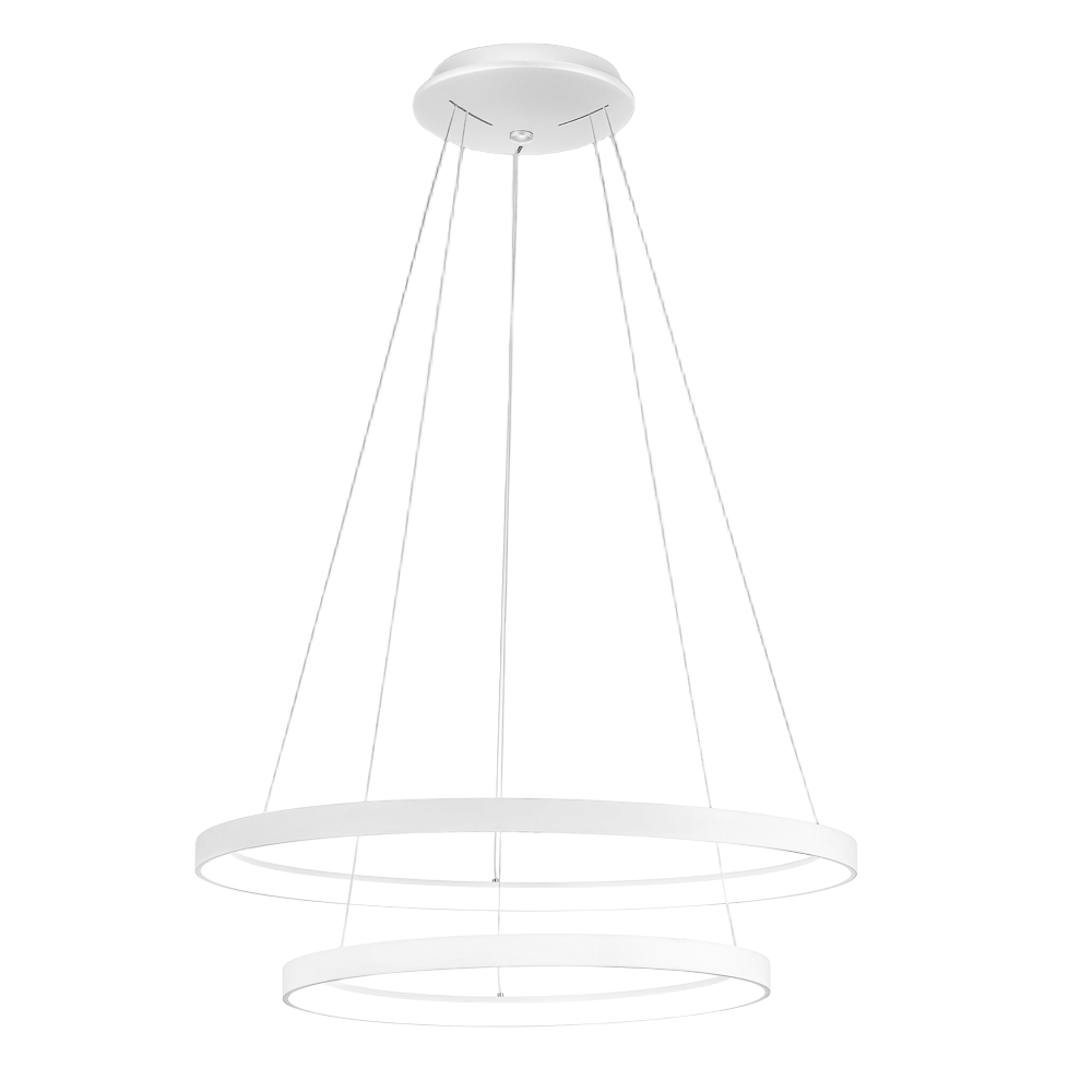 Krizia S/2 3000K 88W 6300lm White Aluminum Pendant Lamp, Modern Design, Dimmable - Gealuce