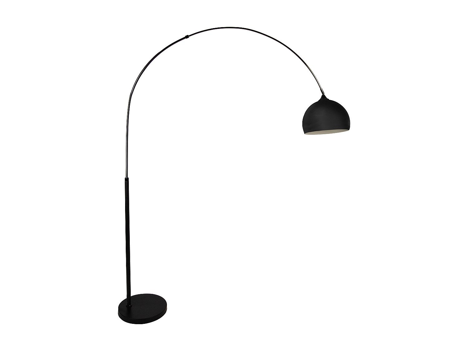 Lampa podłogowa duża łukowa - Metal i marmur - wys. 180 cm - Czarny mat - OMBRAGE