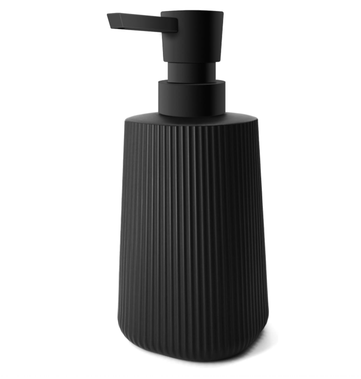 Nowoczesny dozownik do mydła szklany (czarny - 1 szt.) do łazienki i kuchni, 250 ml, montaż na blacie.