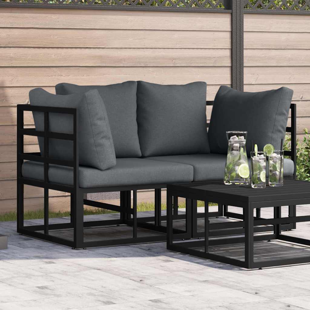 Meble Ogrodowe 2 Sztuka Czarny i antracyt 71,5 x 71,5 x71 cm vidaXL