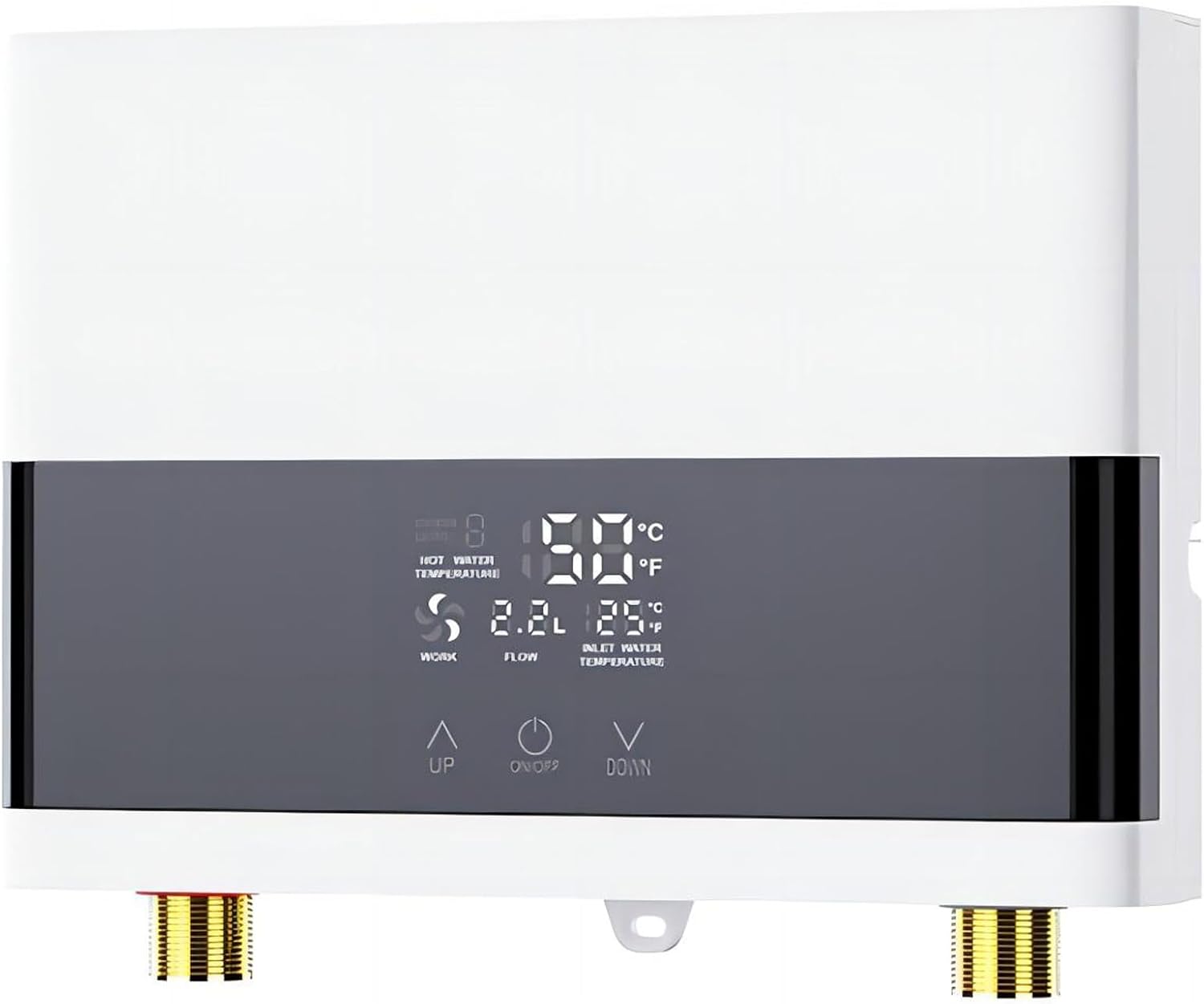 Podgrzewacz wody przepływowy bez zbiornika, 6000 W, 220 V, wymaga przewodu miedzianego nr 4 i wyłącznika nadmiarowo-prądowego 32 A, biały.