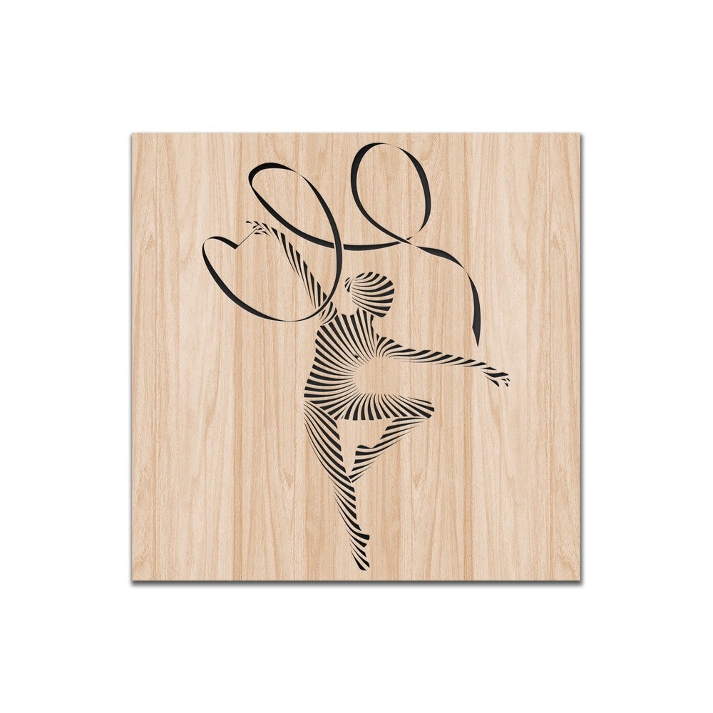 BALLERINA - Dekoracyjny obraz wycinany laserowo z drewna kompozytowego i PCV, 40x40 cm