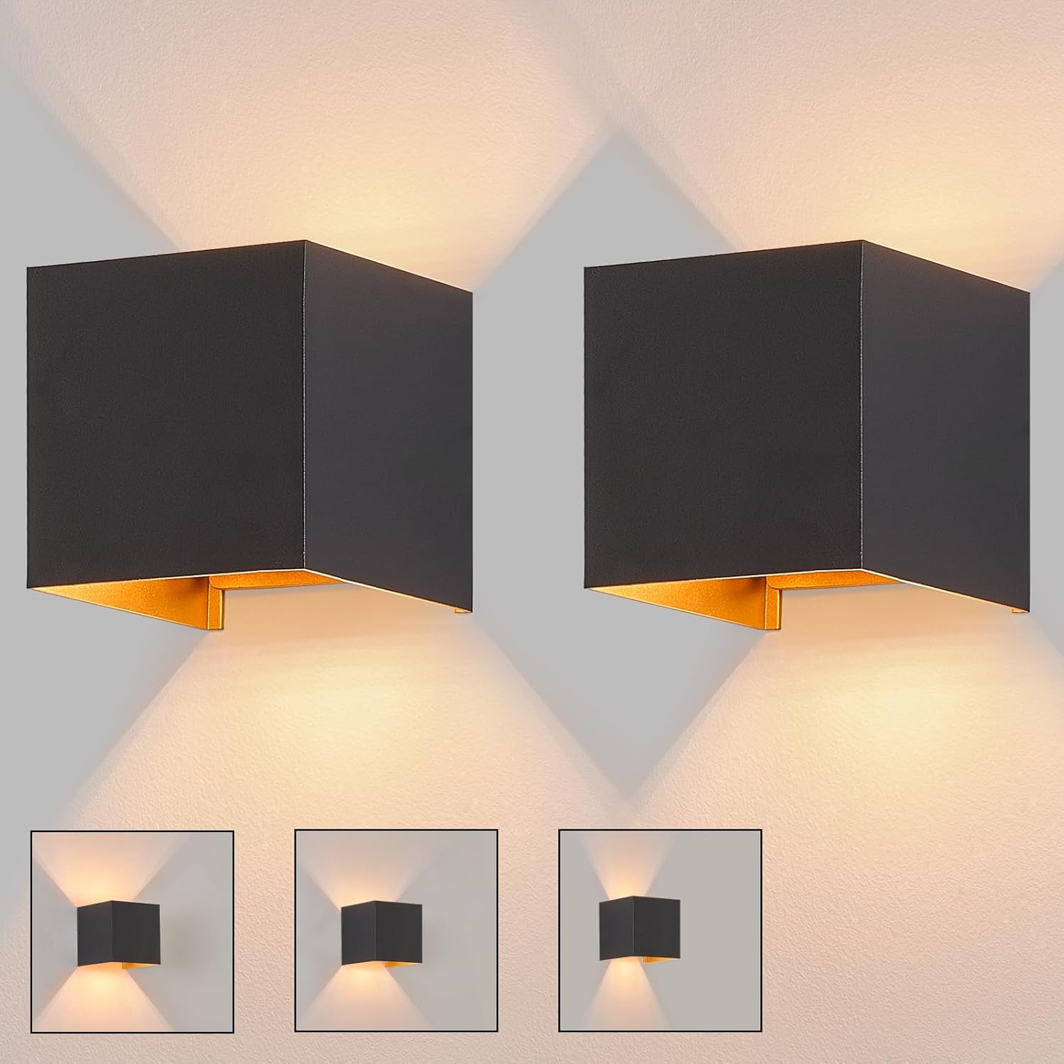 ZMH Oświetlenie ścienne LED - 2ER Oświetlenie ścienne wewnętrzne 5W IP65 Ciepłe białe światło zewnętrzne do korytarza