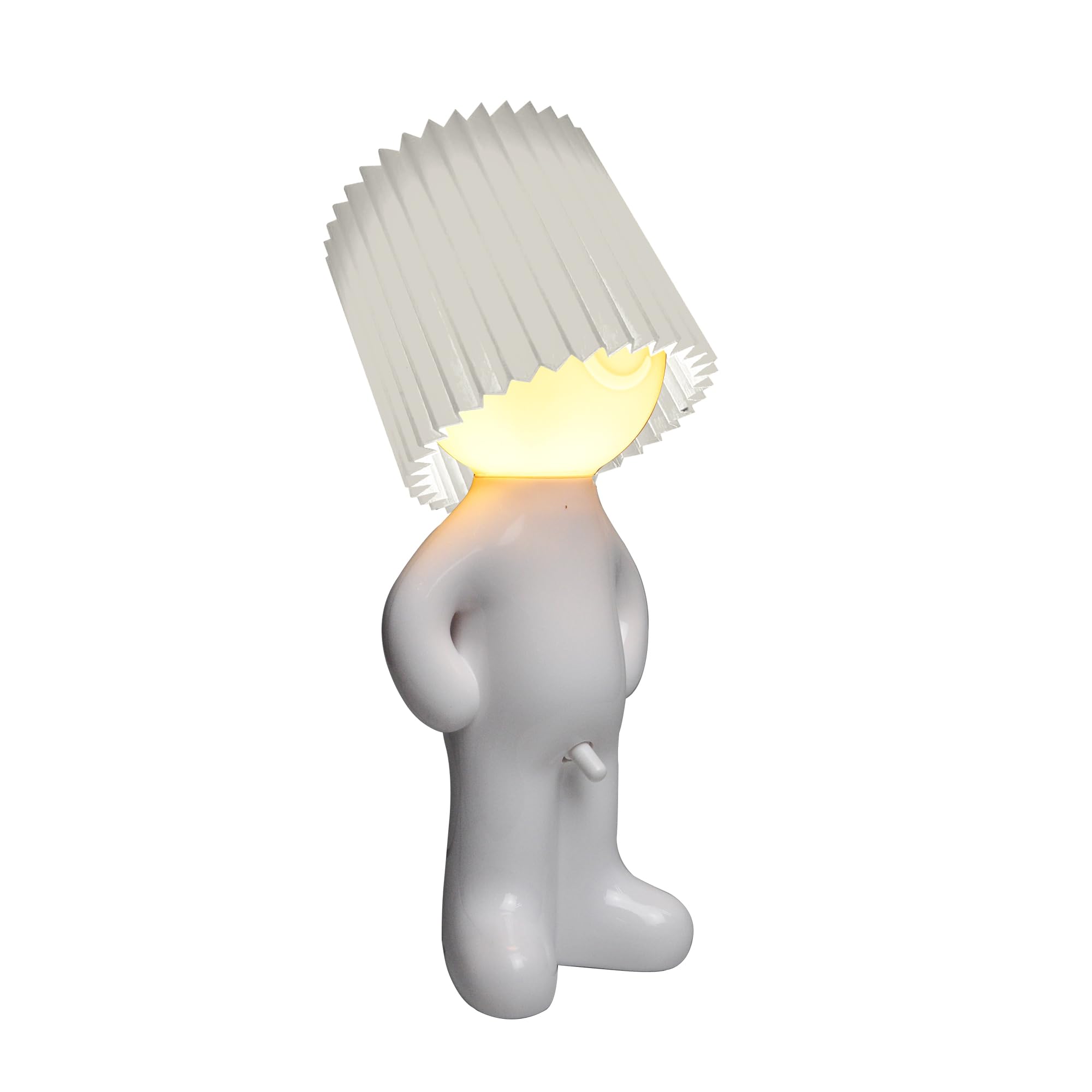 Ładowalna lampka biurkowa do sypialni, lampa podłogowa LED, 12,5 × 12,5 × 29,5 cm, ciepłe światło, biała