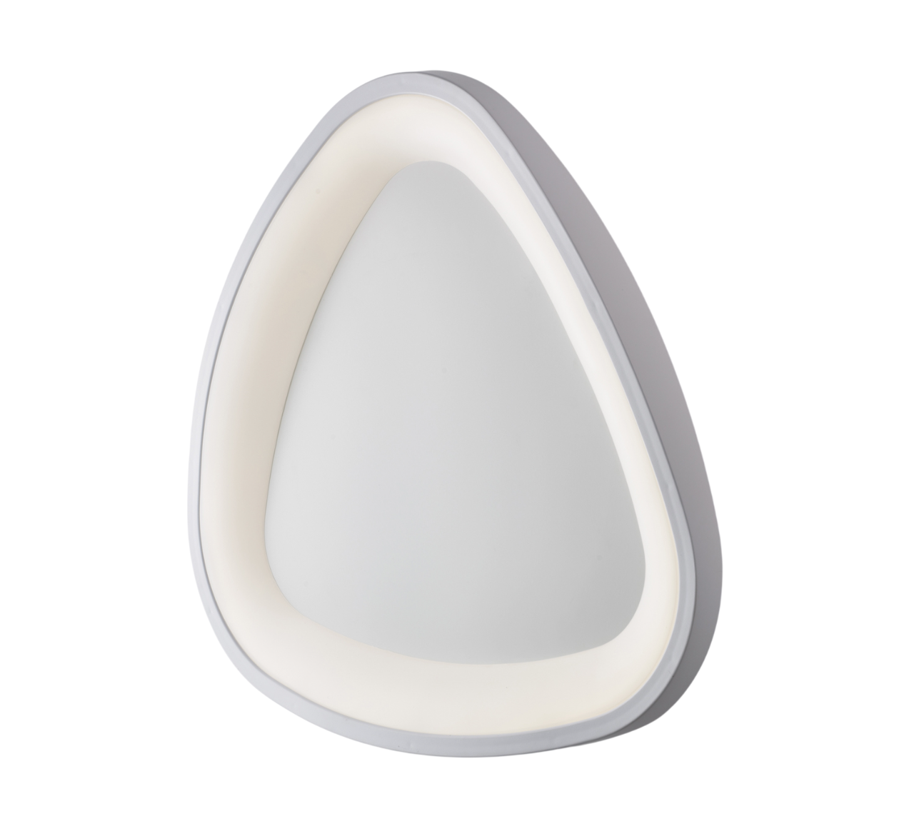 Plafoniera triangolare in metallo e alluminio laccato bianco con led integrato H.7 - Ø 50