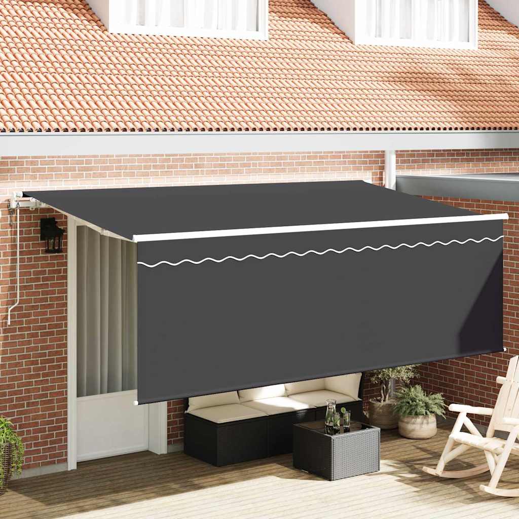 Markiza zwijana Antracyt 350 x 200 cm Poliester i aluminium vidaXL
