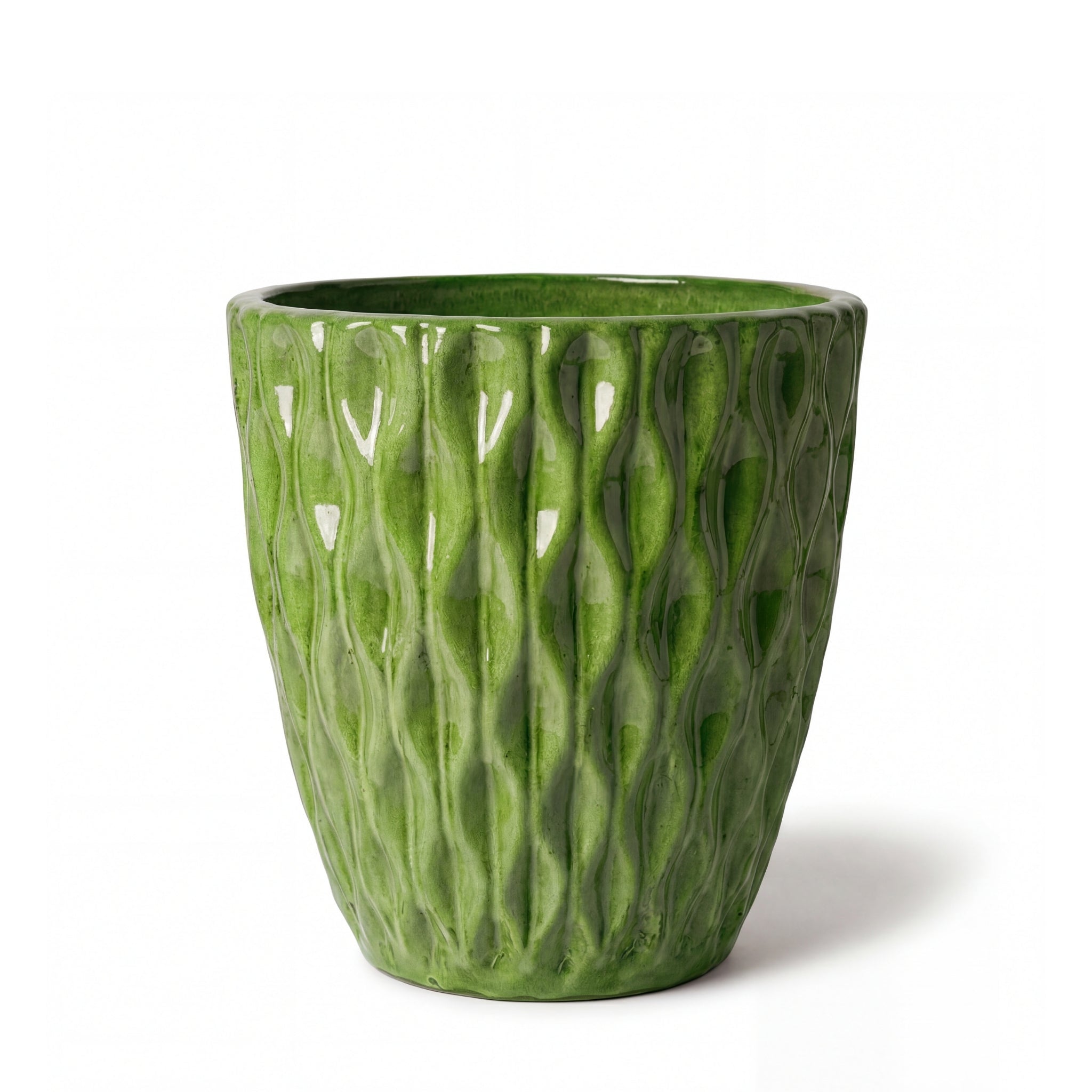 Donica ceramiczna Provencelia MONET Zielony, sred.38 x H38 cm, mrozoodporna, rękodzieło, szkliwiona