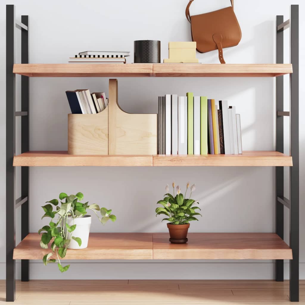 vidaXL Półka, brązowa, 120x50x(2-4) cm, lakierowane lite drewno dębowe
