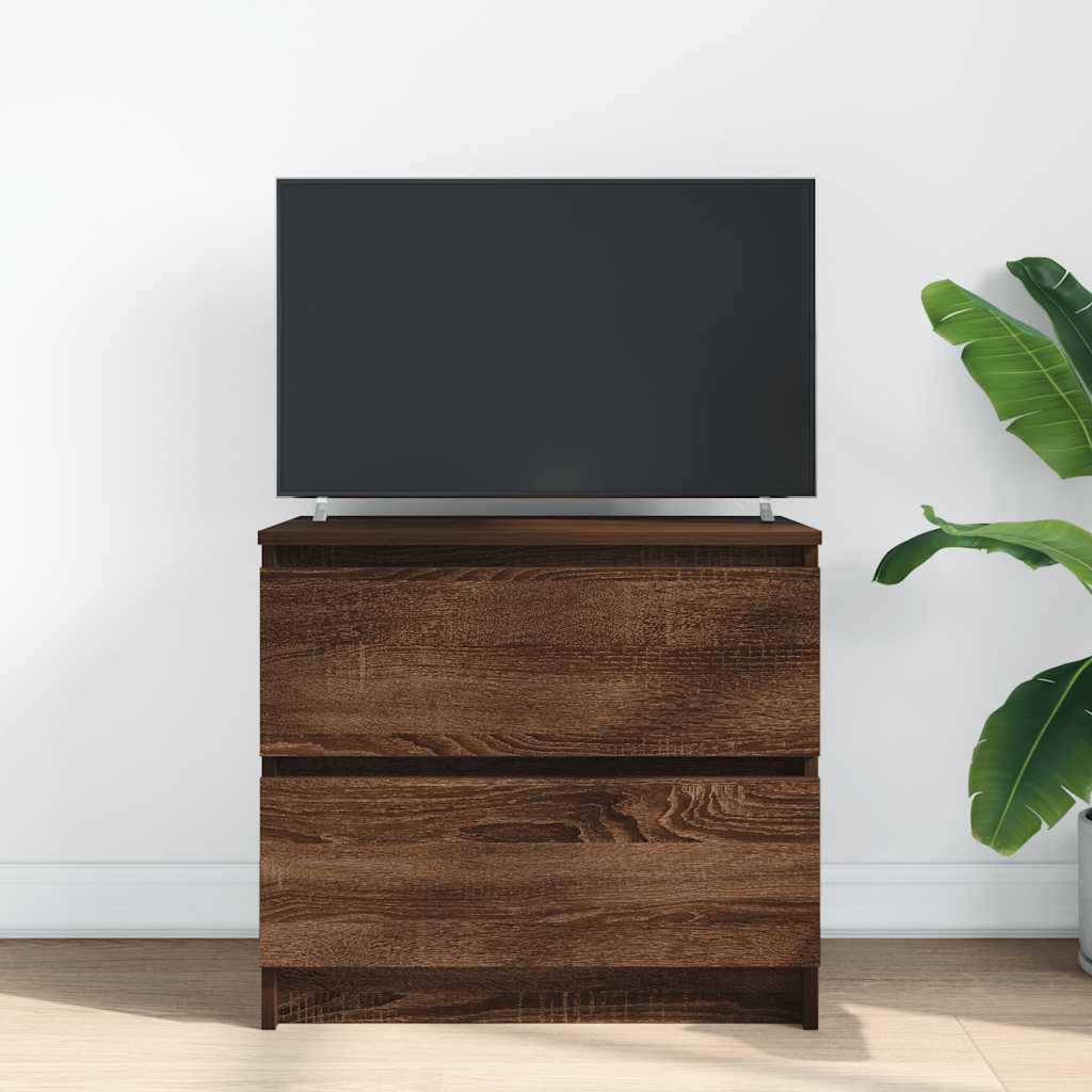 Szafka RTV Brązowy Dąb 60x35x54 cm Drewno klejone