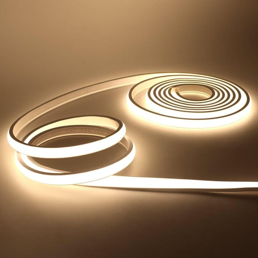 Taśma LED COB 220 V, wodoodporna IP65, elastyczna, 288 LED/m, biały naturalny, 15M, idealna do dekoracji wnętrz (pokój, na zewnątrz)