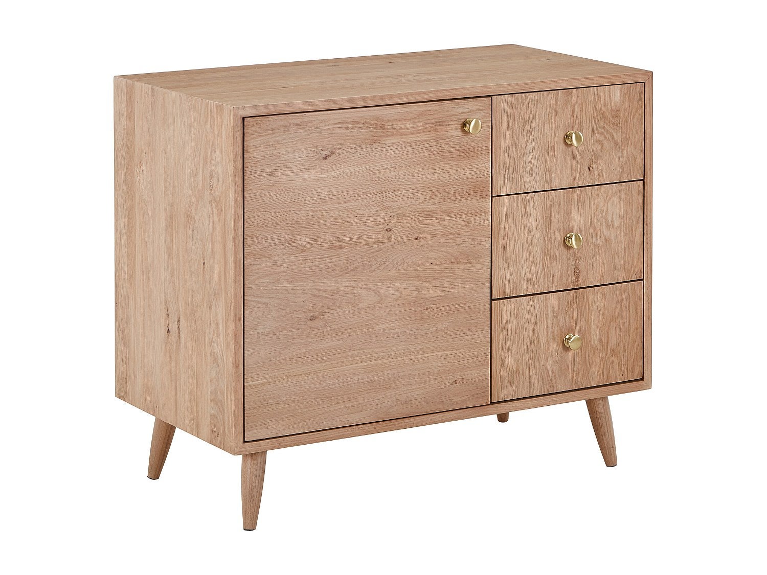 Szafka pod umywalkę z litego dębu - Jasny naturalny - 93 cm - ZARENO