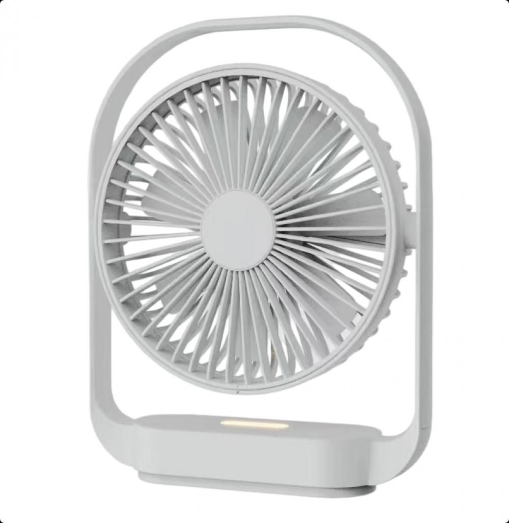Wentylator biurkowy z 4 prędkościami, wentylator USB, mały cichy wentylator, obracający się o 330°, akumulatorowy wentylator biurkowy