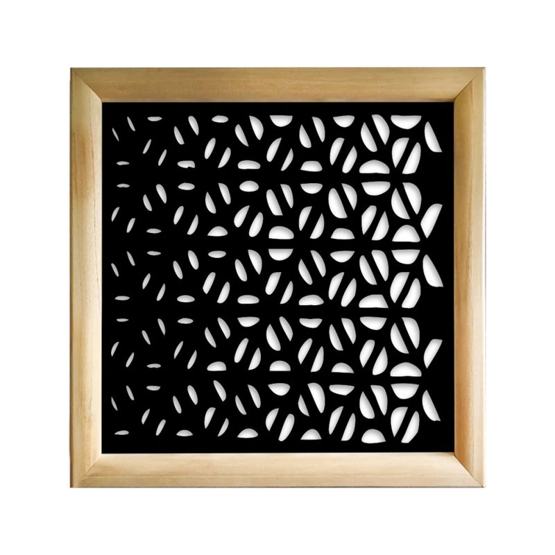 COFFEE - Kwadratowe moduły dekoracyjne z drewna i PVC - Rozmiar 98x98 cm - Grubość 64 mm - Kolor wewnętrzny CZARNY