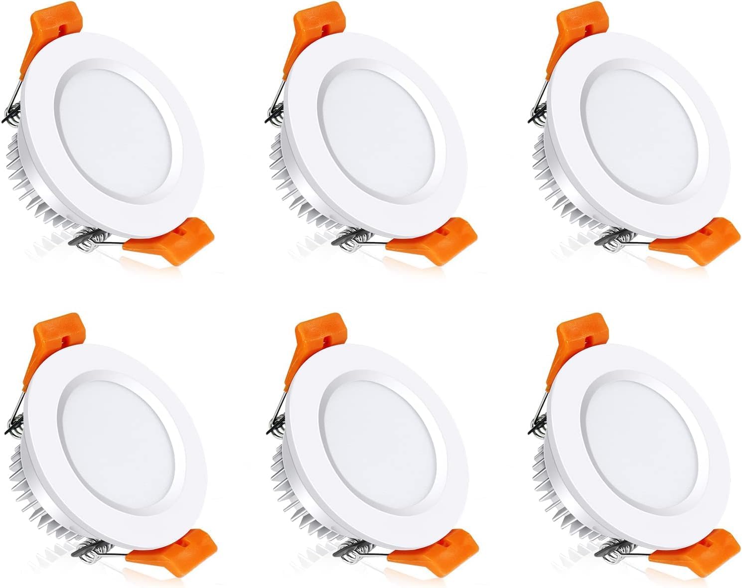 Reflektory wpuszczane LED o średnicy 5 cm (2 cale) – odpowiednie do różnych typów sufitów i belek, opakowanie 6 sztuk