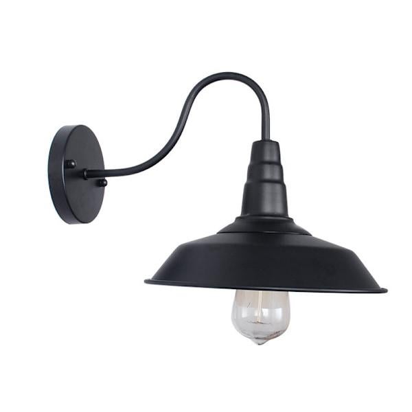 Lampa metalowa w stylu retro industrialnym, żarówka E27 do jadalni, baru, czarna - Czarna