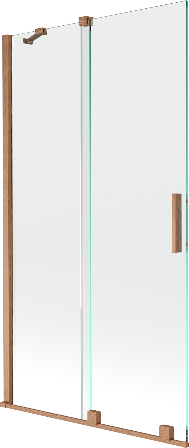 Mexen Velar parawan nawannowy 2-skrzydłowy rozsuwany 100 x 150 cm, transparent, miedź szczotkowana - 896-100-000-01-65