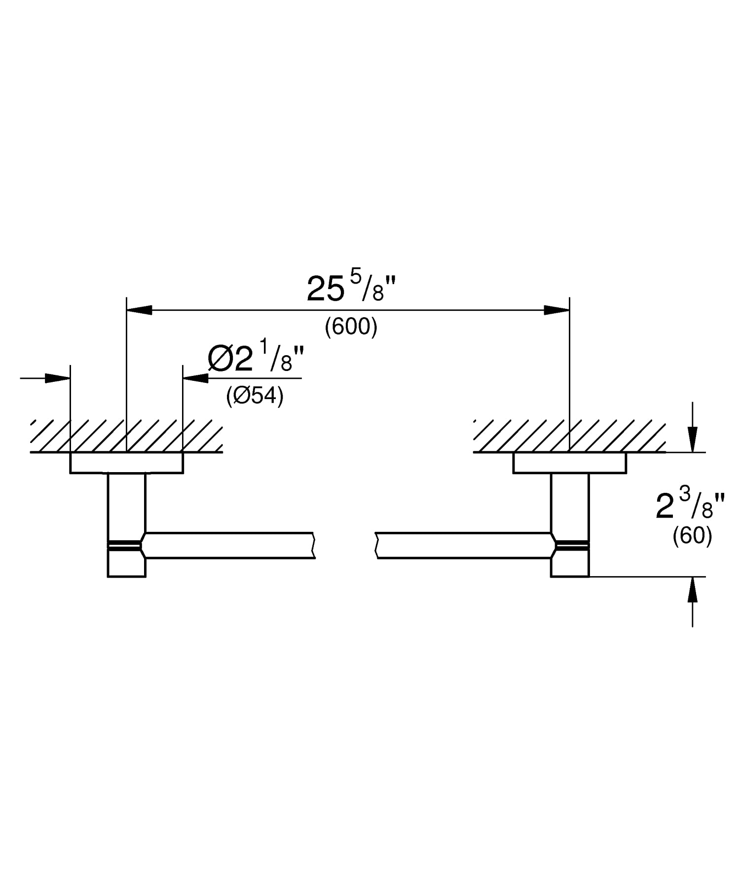 Wieszak na ręczniki Start chromowany na wysoki połysk 6x6,7 cm