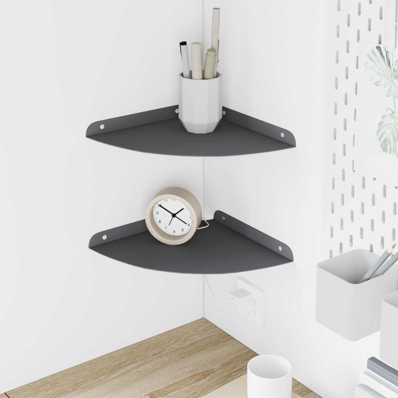 Półka wisząca z półką 2 pcs Antracyt 24 x 24 x 2 cm vidaXL