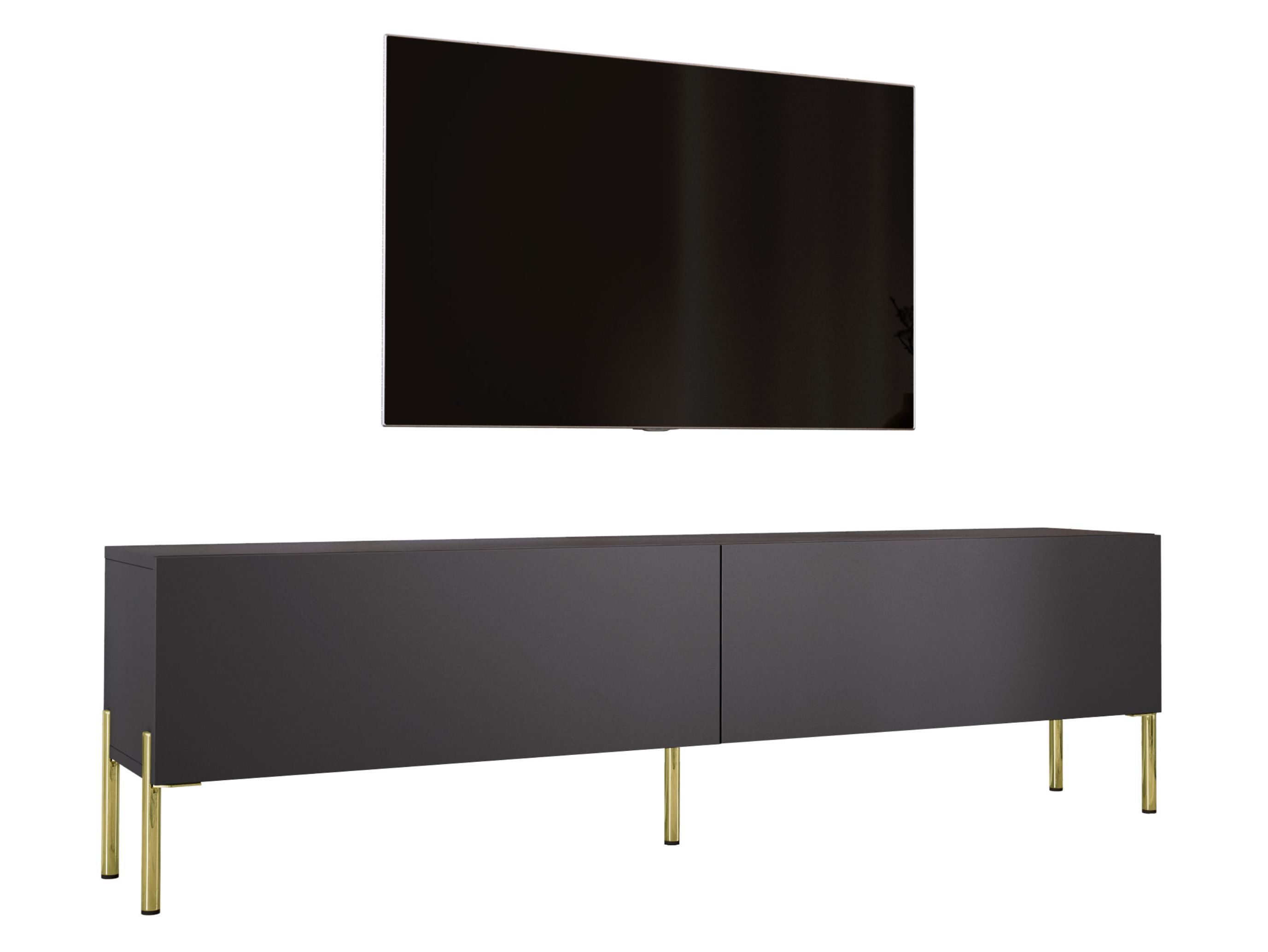 Szafka RTV: Antracyt, złote nogi, 170 x 52 x 32 cm