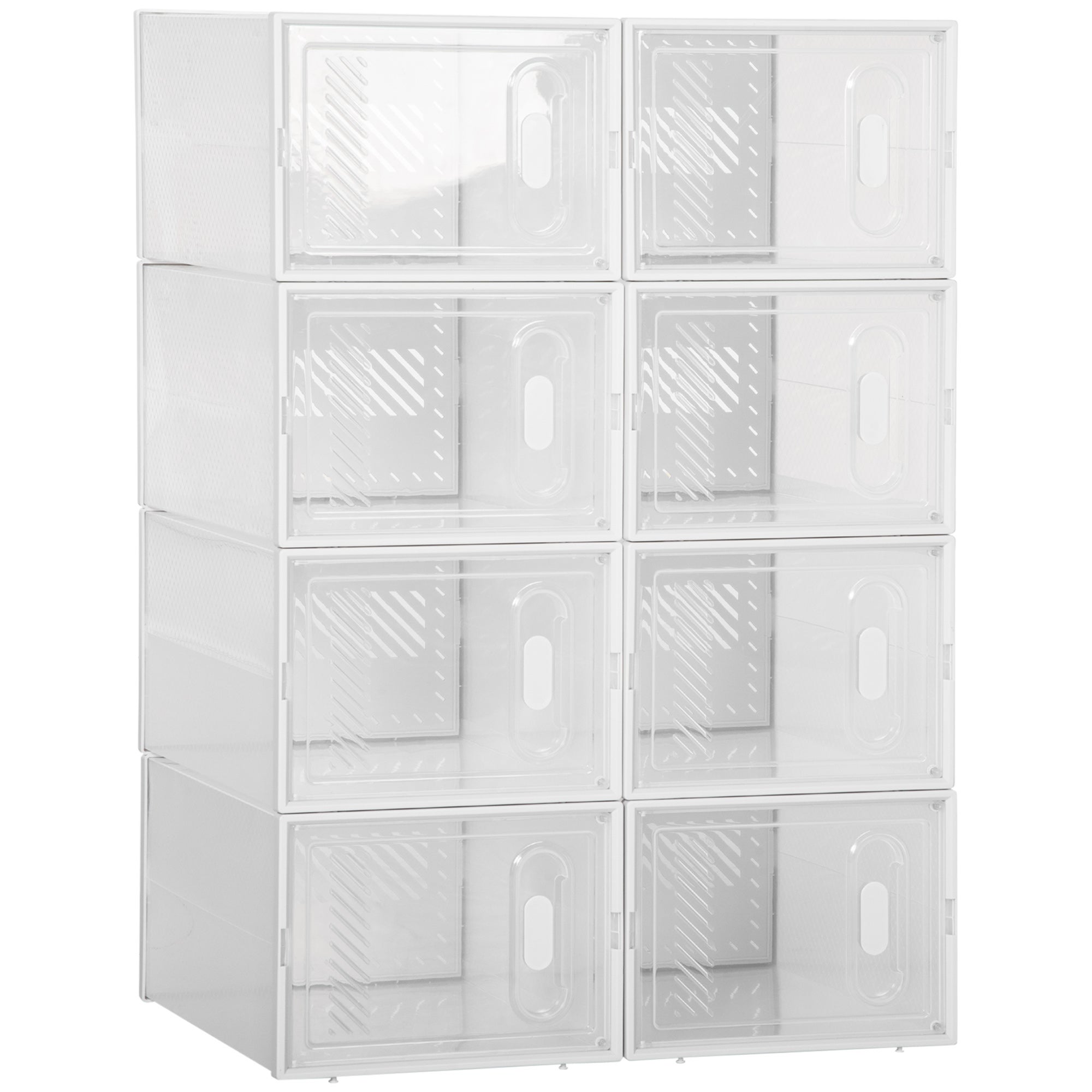 Modułowy system regałowy z 8 przegródkami, półka wtykowa, 25 cm x 35 cm x 19 cm, przezroczysty