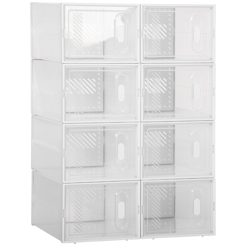 Modułowy system regałowy z 8 przegródkami, półka wtykowa, 25 cm x 35 cm x 19 cm, przezroczysty