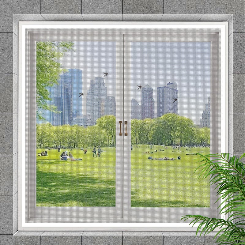 Moskitiera okienna 120 x 140 cm, moskitiera z taśmą samoprzylepną, moskitiera przeciw owadom, szara siatka, taśma samoprzylepna do białej ramy