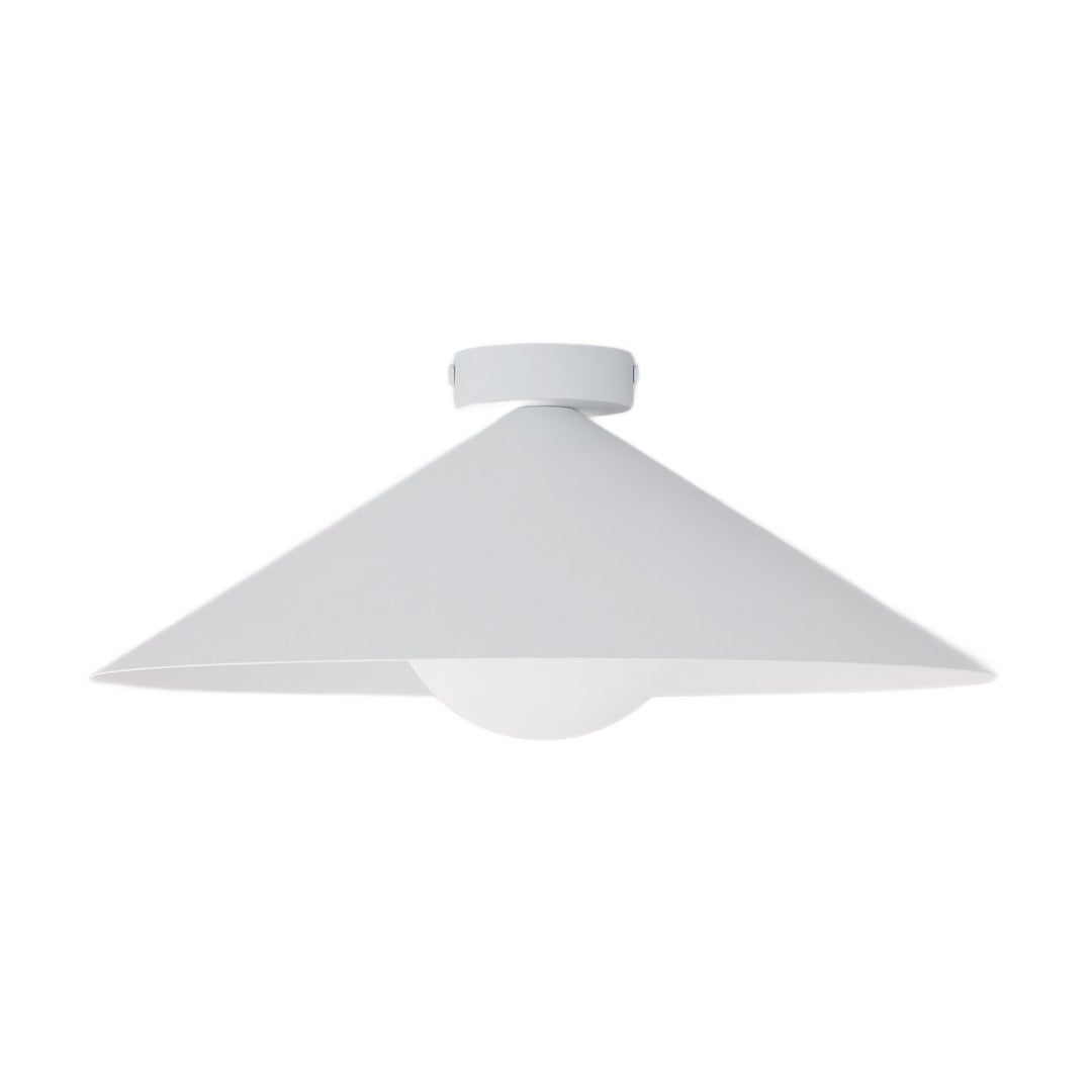 Lampa sufitowa minimalistyczna biała szklana kula stożek fi40cm 1xE14 10W MONO Emibig
